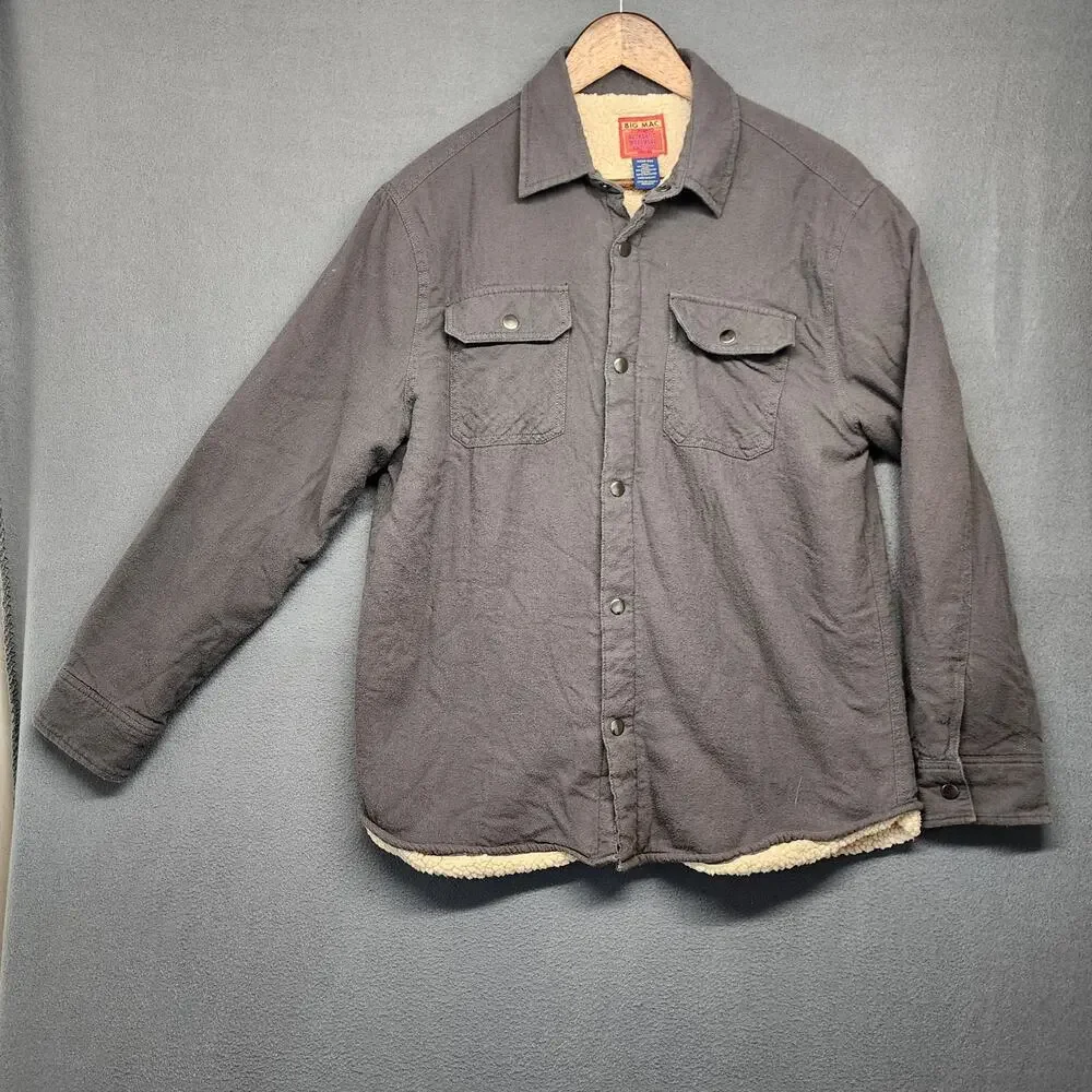 Vintage Big Mac Jacket Shacket Mens Medium Sherpa Lined Snap JC Penney Workwear